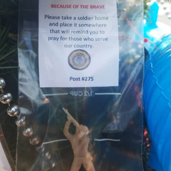 Small toy soldier with special prayer for US Troops