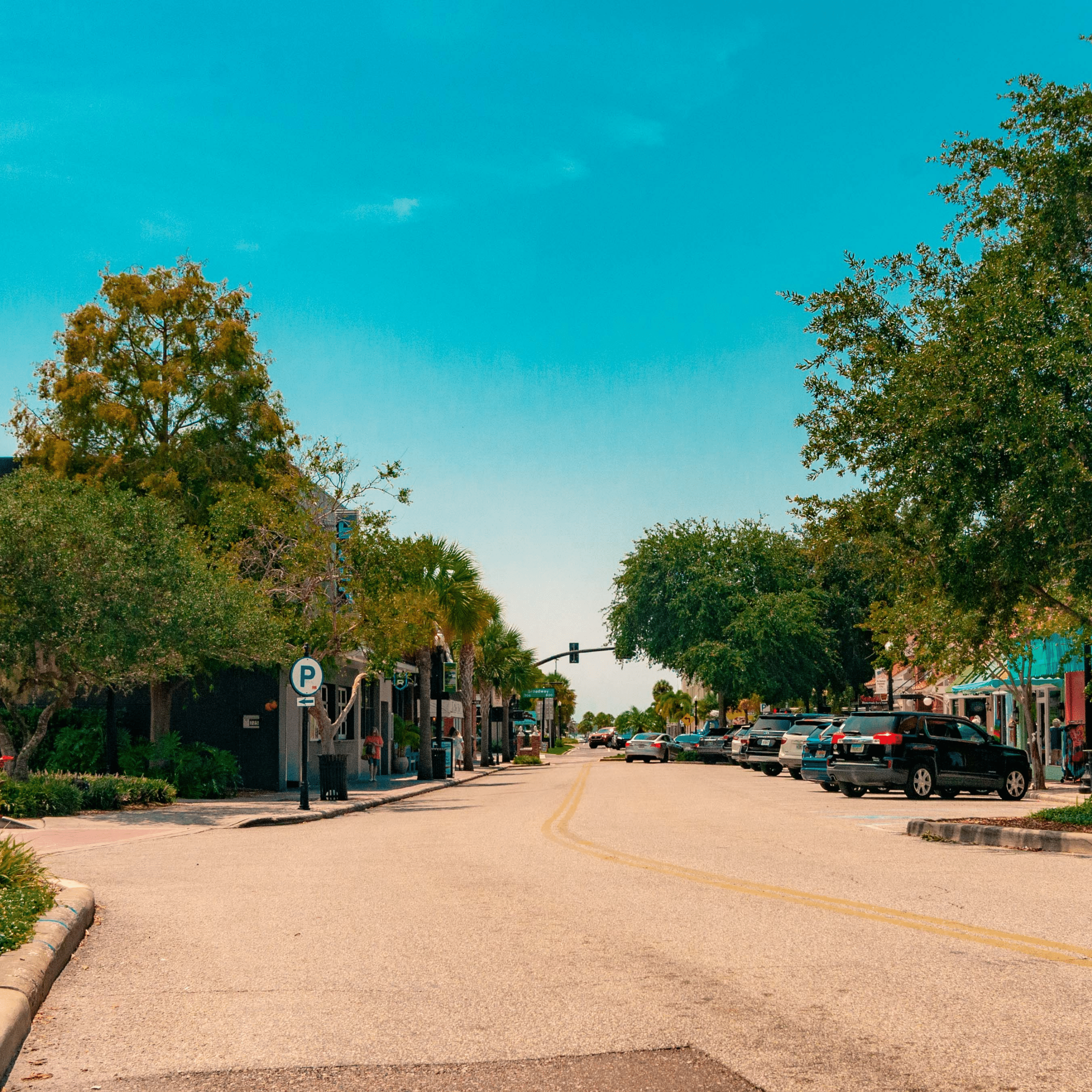 Shot of Main Street without people